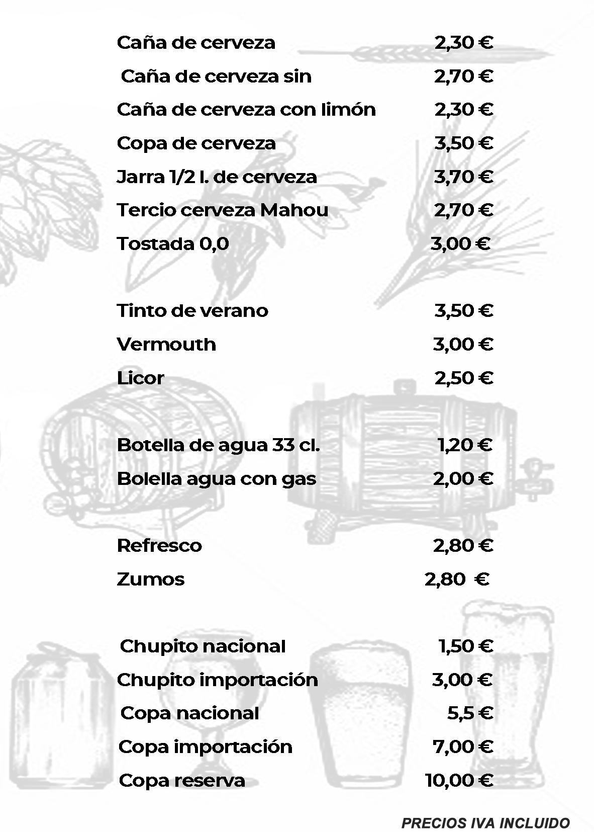 Cervezas y bebidas